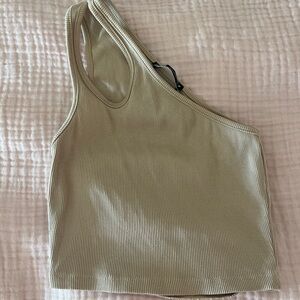 Zara Beige Ribbed Top